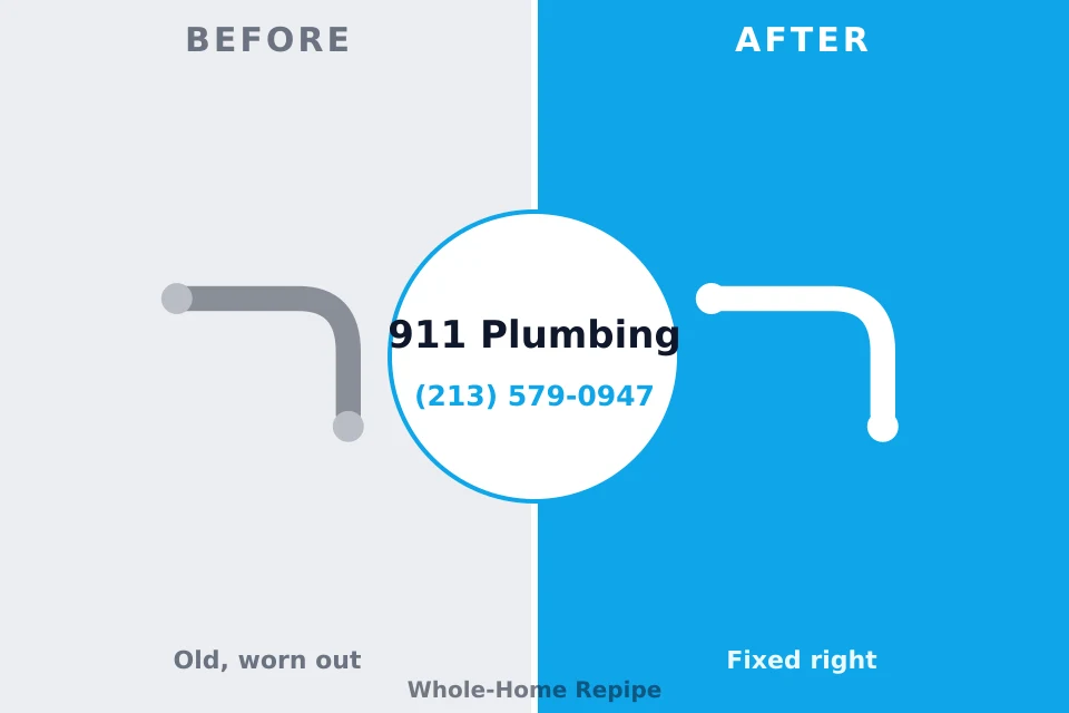 Before and after: plumbing company Dunnstown, PA